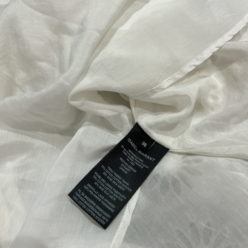Isabel Marant Dysart silk blend broderie anglaise dress in off white - Picture 4 of 8